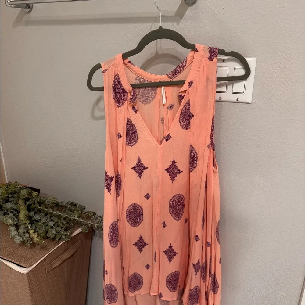 Free People Tree Swing Tunic Dress in Pink /Purple - Size Medium